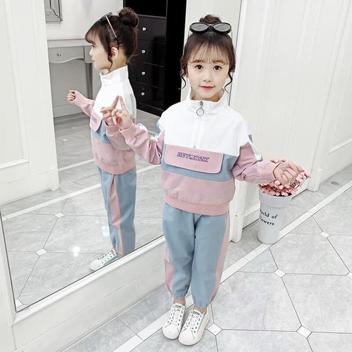 Clothing Set Girls Clothes Jacket Letter Zipper Kids Hoodies Pants