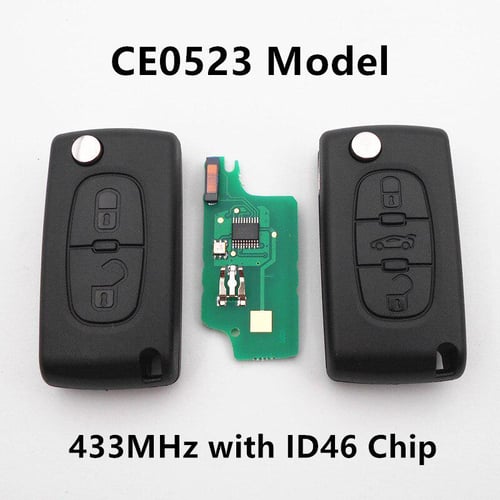 CE0523 flip key shell 3 button middle light VA2/HU83 blade for