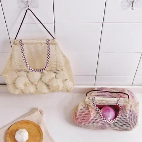 Hanging Mesh Storage Bag for Onion Potato Garlic Fruit Vegetable Organize  Breathable Reusable - sotib olish Hanging Mesh Storage Bag for Onion Potato  Garlic Fruit Vegetable Organize Breathable Reusable Toshkentda va  O'zbekistonda