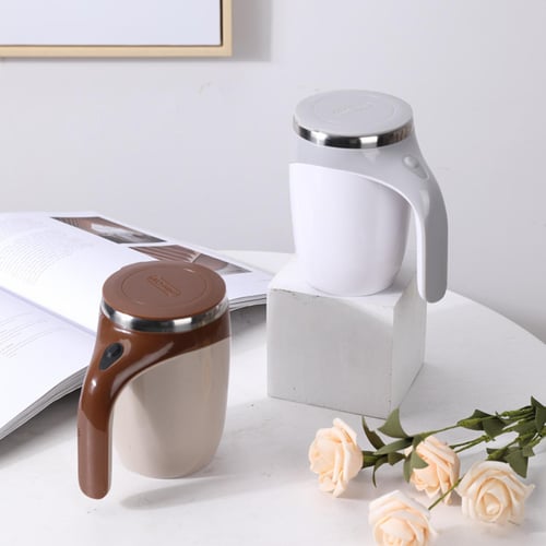 380mL Self Stirring Mug with Lid Automatic Magnetic Stirring Coffee Cup  Electric Stainless Steel Self Mixing Coffee Cup for Coffee Milk Cocoa Hot