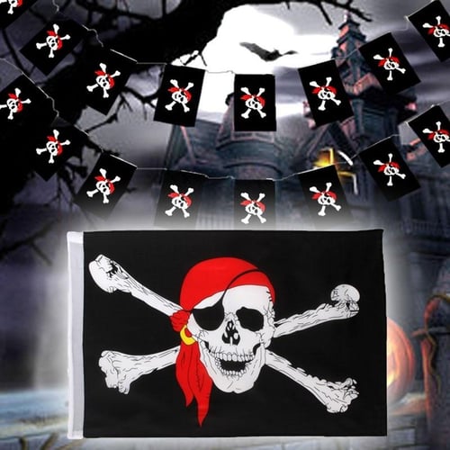 Pirate Flag, 2 PCS 2' x 3' Skull and Crossbones Jolly Roger Flag for  Outdoor Decoration