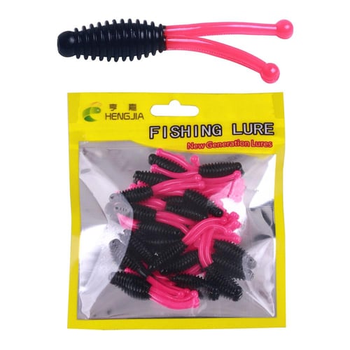 1 Bag Soft Creatures Worm Bait Twin Action Tails Silicone Bass