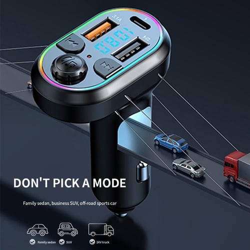 Car Bluetooth 5.0 FM Transmitter PD 25W Car Kit Auto MP3 Player Handsfree  Music Receiver 2 USB Fast Charger Adapter With Ambient Light - buy Car  Bluetooth 5.0 FM Transmitter PD 25W