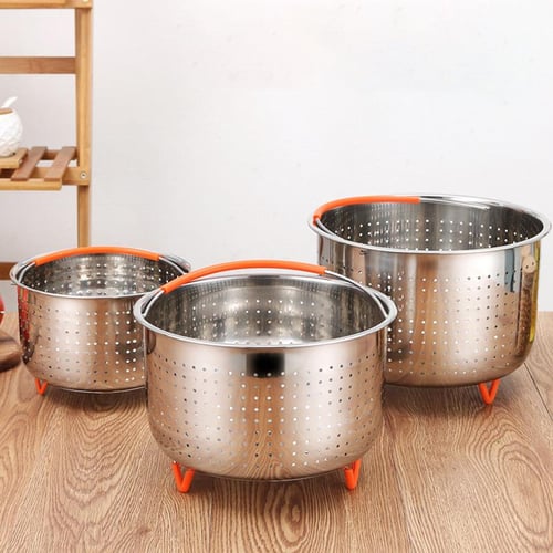 304 Stainless Steel Steamer Basket Instant Pot Accessories for 3/6/8L  Instant Cooker with Silicone