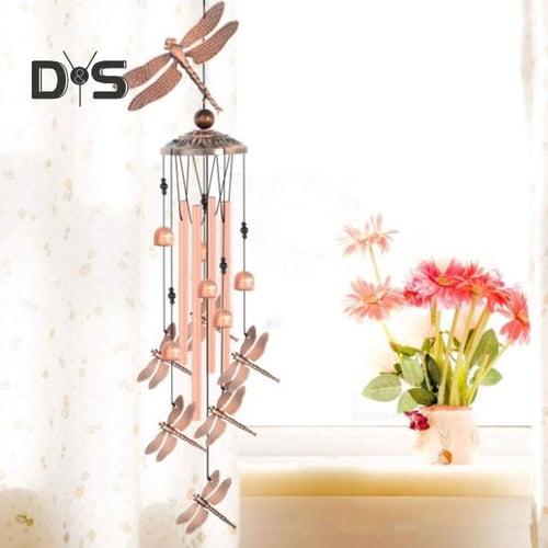 Metal Wind Chime Mothers Day Hummingbird Dragonfly Vintage Wind