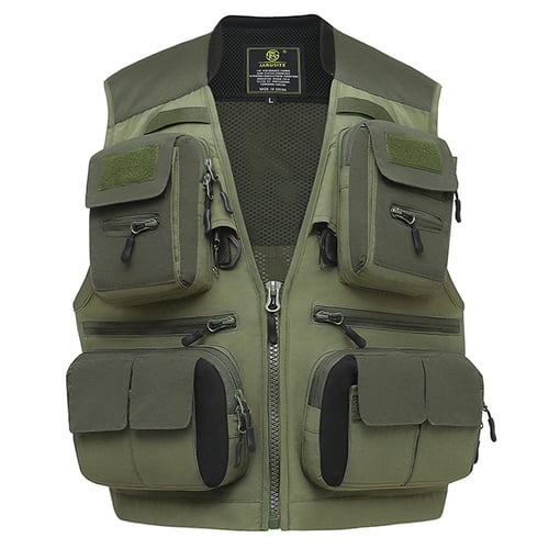 Camping Vest Sleeveless Shoulder Bag Multi Pocket for Fishing