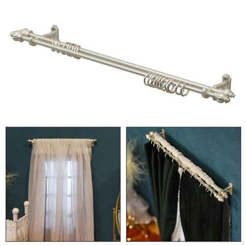 4 Pcs Curtain Rod Bracket Heavy Duty Curtain Rod Holder Rod Hooks