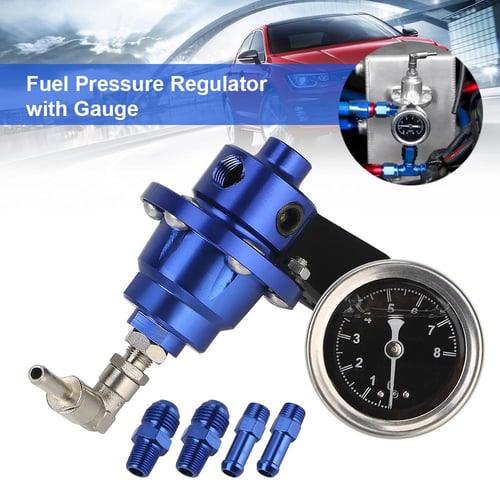 Universal Adjustable Auto Car Fuel Pressure Regulator with kPa Oil Gauge  Kit 