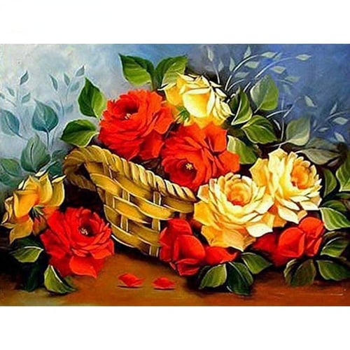 Red Rose Flower Butterfly Artificial Diamond Painting Kits, 5d Diy