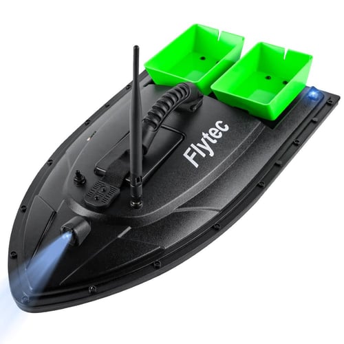 Flytec Fishing Bait Boat 500m Remote Control Bait Boat Dual Motor RC Fish  Finder 1.5KG Loading with LED Light for Fishing Finder