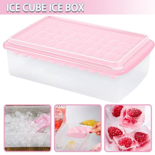 One-button Press Type Ice Mold Box Grid Ice Cube Maker Ice Tray Mold With  Storage Box Lid For Bar Kitchen Tools Ice Maker Box