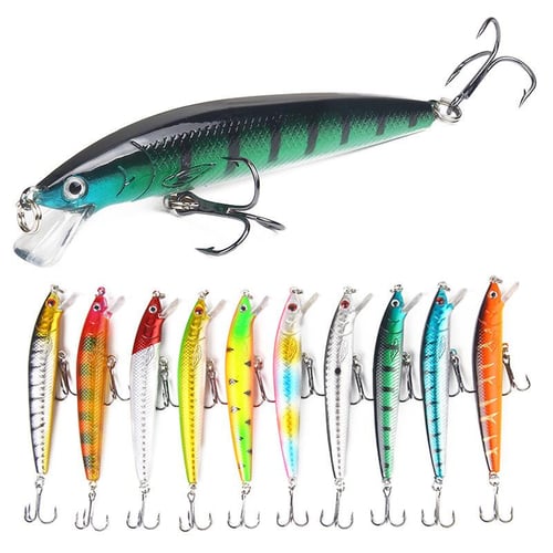 10cm/7.5g Fishing Lures 3D Eyes Fishing Bait With 2 Hooks Fishing Gear  Accessories Suitable For Freshwater Saltwater - buy 10cm/7.5g Fishing Lures  3D Eyes Fishing Bait With 2 Hooks Fishing Gear Accessories