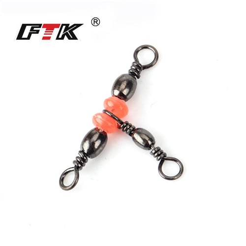 50 / Pcs Three-way Fishing Connector Barrel Swivel Snap Ring with Beads for  Fishing Hook Lure Line Fishing Accessories - buy 50 / Pcs Three-way Fishing  Connector Barrel Swivel Snap Ring with