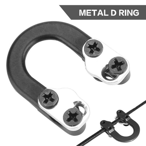 2 Sets Archery D Loop Compound Bow Metal U Nock D Ring Buckle