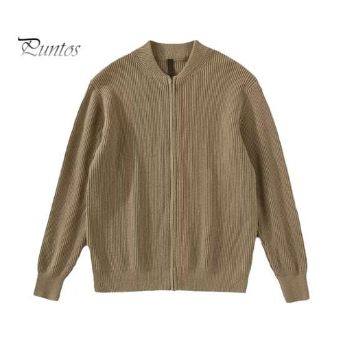 Pure Color Long Sleeve Round Neck Loose Cardigan Outwear