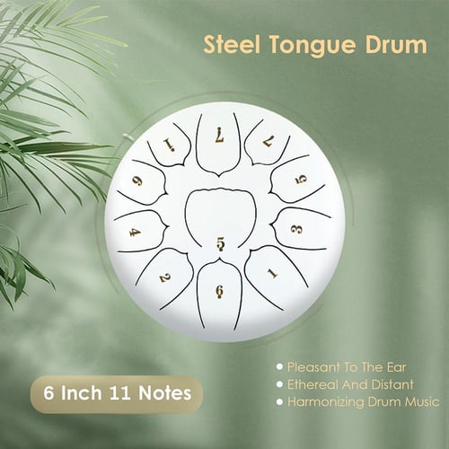 Ethereal Drum 6 inch Steel Tongue Drum 8 Tones + 2 Mallets + Storage Bag  Sets