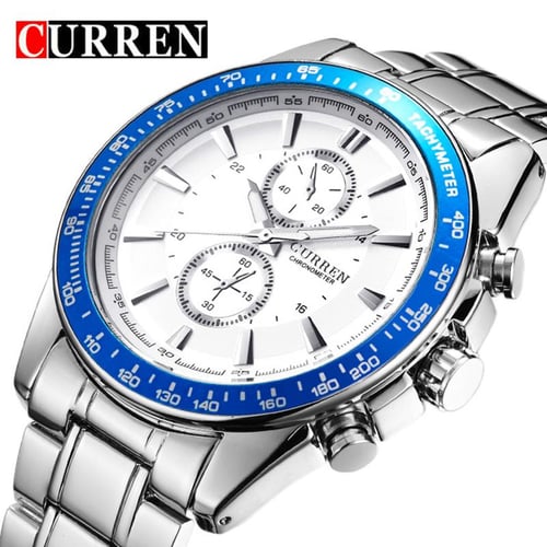 Mens Fashion Business Quartz Watch Fashion Fake Three Eye Six Pin