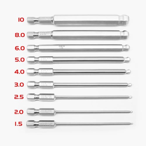 10PCS 800 Electric Slotted 4MM Round Handle Screwdriver Bits Strong  Magnetism High Hardness Batch Head S2 Alloy Steel Bits Set