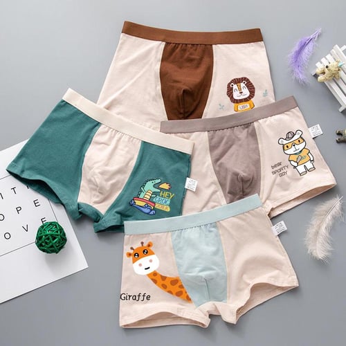 4 Pcs High Quality Children's Underwear for Kids Cartoon Cat