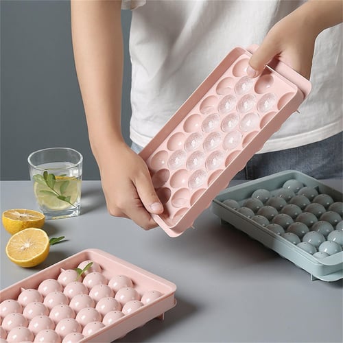 Ice Ball Maker Mold Mini Round Ice Cube Tray Reusable with Lid for