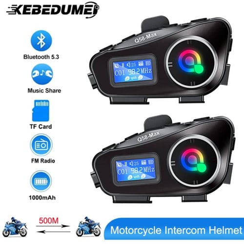 Bluetooth K20 Motorcycle Helmet Intercom Headset Moto Communicator  Interphone