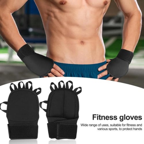 1 Pair Ventilated Gym Gloves with Wrist Support Fastener Tape
