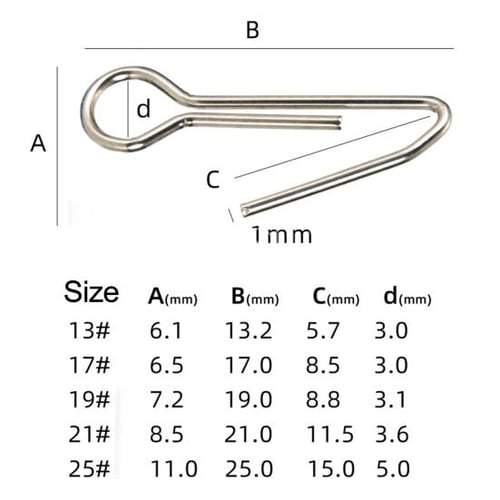 100Pcs Stainless Steel Hooks Fast Snap Clips Lock Connectors