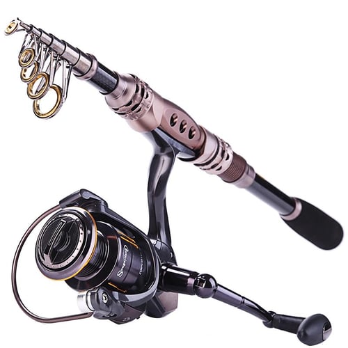 Fishing Rod SET Carbon Fiber Telescopic Rod with 14BB Full Metal Reel Set  Fishing Tackle Pesca