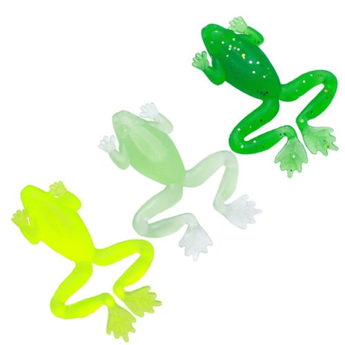 5pcs/bag Wobbler Frog Soft Lures 3D Eyes Artificial Silicone Frog