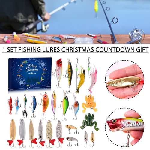Christmas Advent Calendar 2023 Fishing Lure Set Blind Box 24 Days