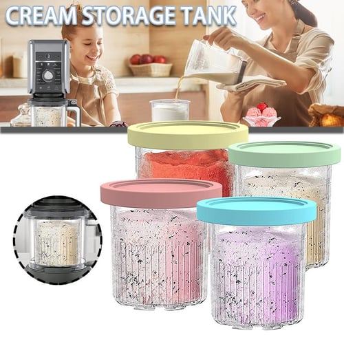 4PCS Ice Cream Pints Cup For Ninja Creami NC500 NC501 Ice Cream Storage  Containers Food Freezer - AliExpress