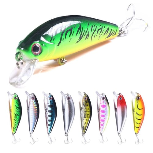 12PCS Minnow Fishing Lure Laser Hard Artificial Bait 3D Eyes 5cm