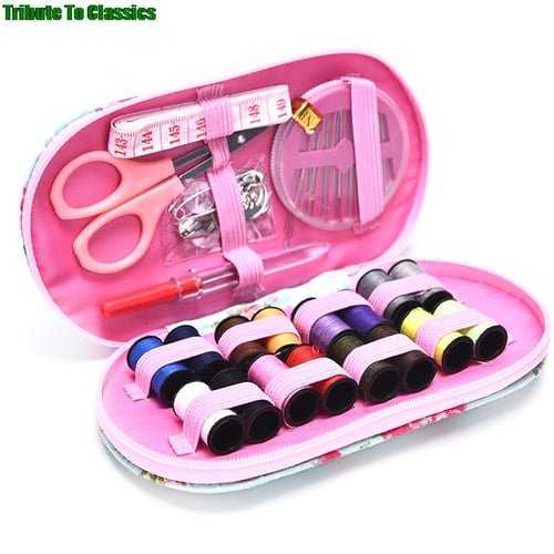 70pcs Mini Travel Sewing Kit Premium Thread Spools Sewing Supplies With  Storage Box For Beginners