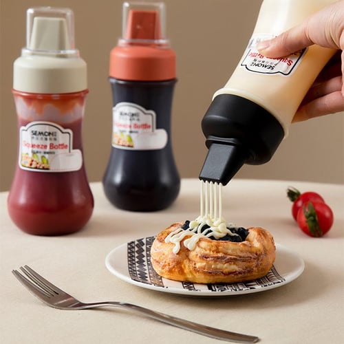 1PCS Condiment Plastic Squeeze Bottle For Oil Cruet Ketchup