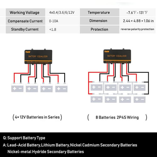Battery Equalizer Solar System Charge Discharge Voltage Balancer For 12V  24V 36V 48V LiFePO4/Lithium/Lead-Acid/Gel Battery