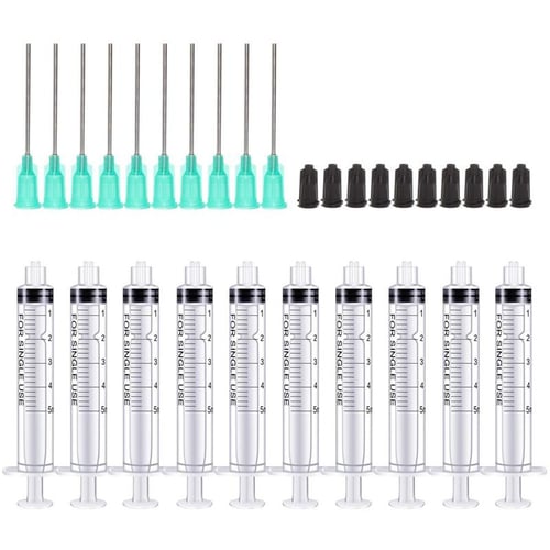 Injection Syringe 10ml Blunt tip Syringes Luer Lock 14Ga 16Ga 18Ga Blunt  Needle with Caps, for