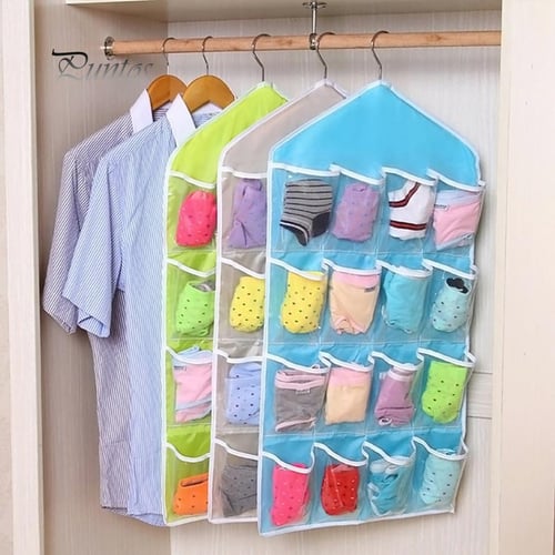 Dual Sided Hanging Bra Underwear Socks Storage Wardrobe Organiser Tidy  Hanger