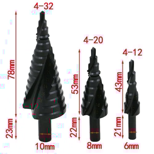 HSS Cobalt Step Drill Bit Set Nitrogen High Speed Steel 