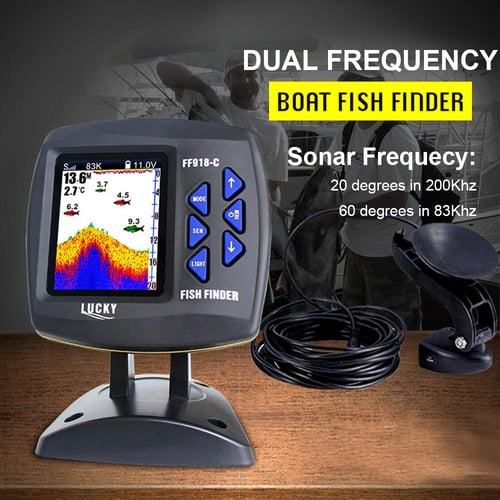 LUCKY FF918-C100DS Color Screen Wired Fish Finder Dual Frequency