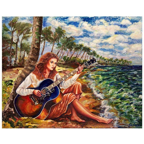 5D Diamond Painting Stitch Playing Guitar Watercolor Kit