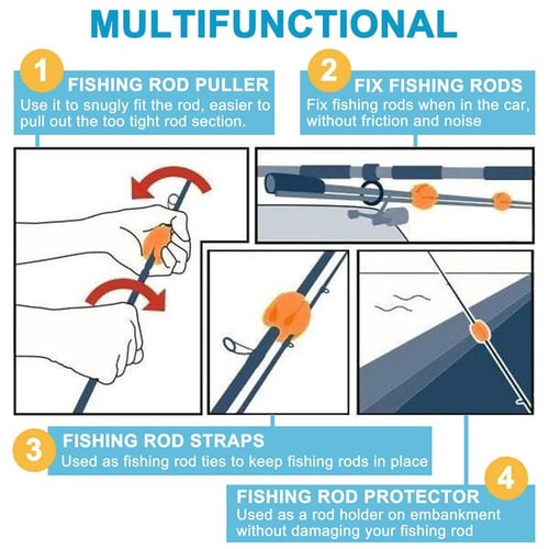  5Pcs Fishing Rod Straps Fishing Rod Ties Fishing Pole