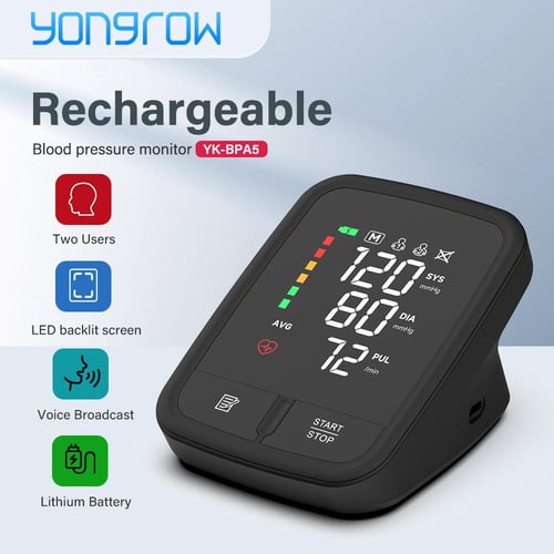80K Arm Blood Pressure Monitor, USB Rechargeable Wrist Digital