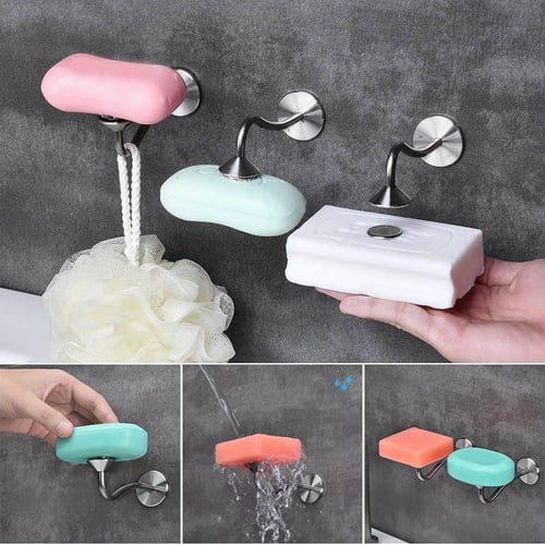 1pc Punch-free Soap Dish With Strong Adhesive Back Wall-mounted Soap Holder  For Bathroom And Toilet