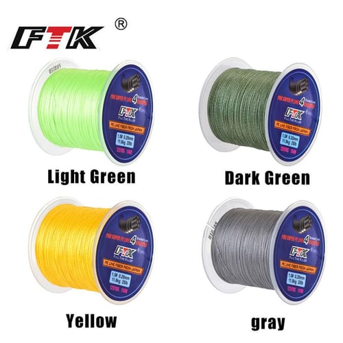 FTK 114M PE Color Braided Fishing Line 8-60LB 0.1-0.4mm 4 Strand  Multi-Filament PE 115M Fishing Line