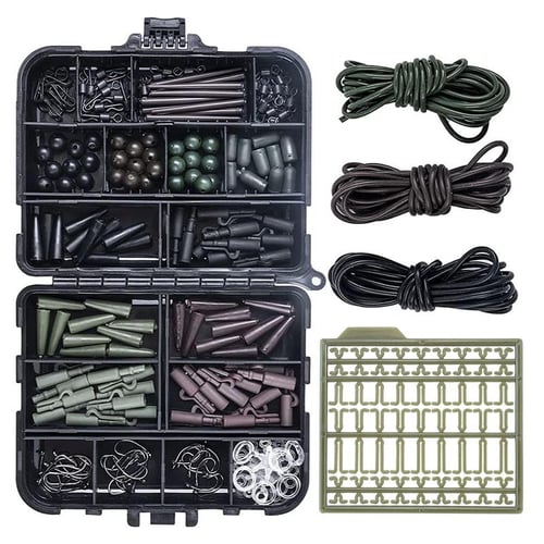 273pcs Fishing Accessories Tackle Kit Included Swivel Snap Hooks Fishing  Swivels Sinker Slides With Tackle Box