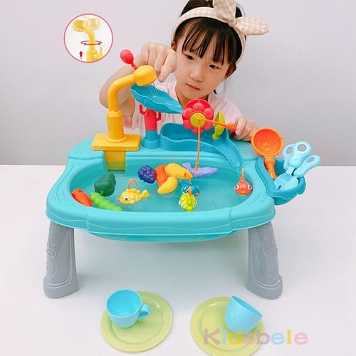 Children's Magnetic Fishing Toys Music Light Electric Circulation