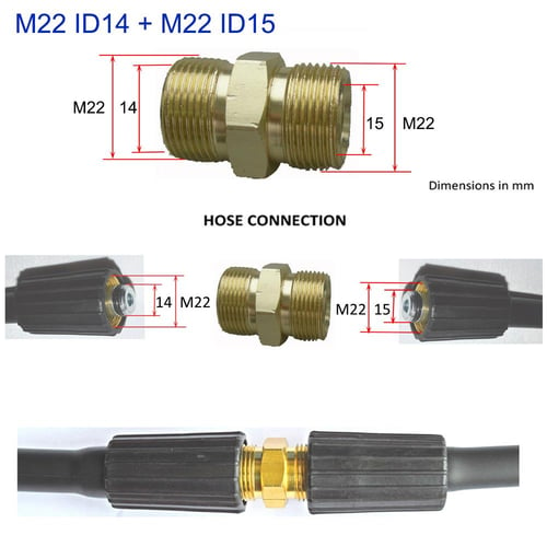 High Pressure Washer Hose Adapter M22 High Pressure Pipe Quick