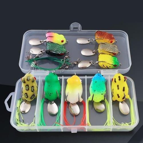 Topwater Frog Lures Bass Trout Fishing Lures Kit Set Realistic
