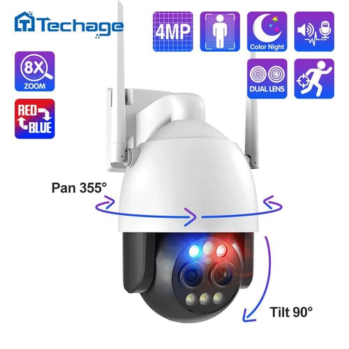 8X Zoom PTZ Wireless IP Camera with Dual Lens 2.8mm to 12mm