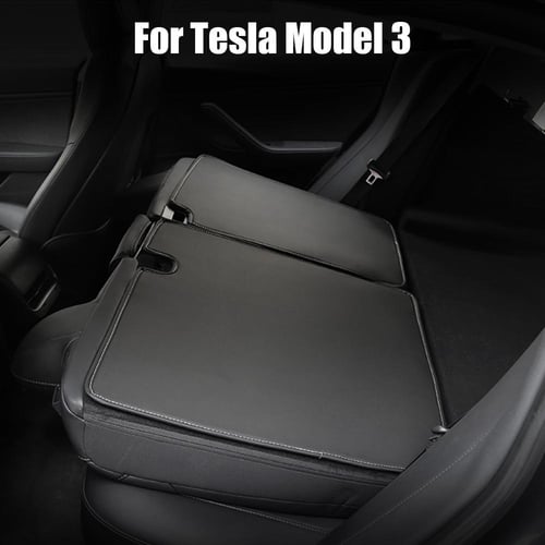 2Pcs Trunk Backrest Rear Seat Protection PU Leather Pad Cover For Tesla  Model 3